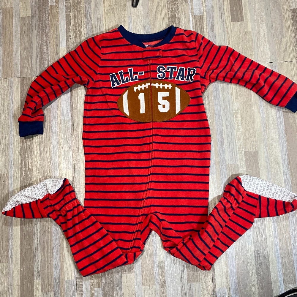 Carters Toddler Plush All Star Football Pajamas